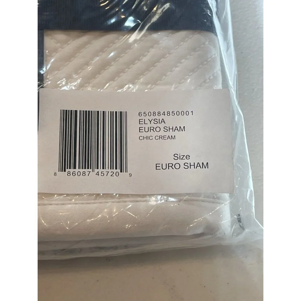 NEW $300 Ralph Lauren Elysia Euro Sham Chic Cream Park Row Quilted